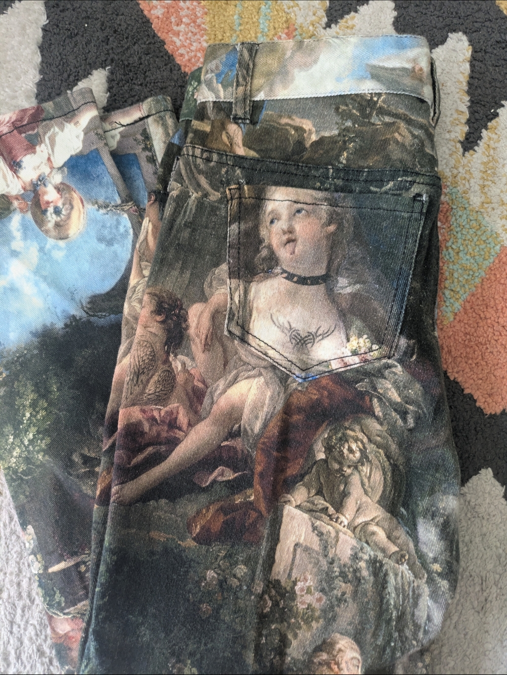 Renaissance Print Skinny Jeans From Dolls Kill - Picture 4 of 9